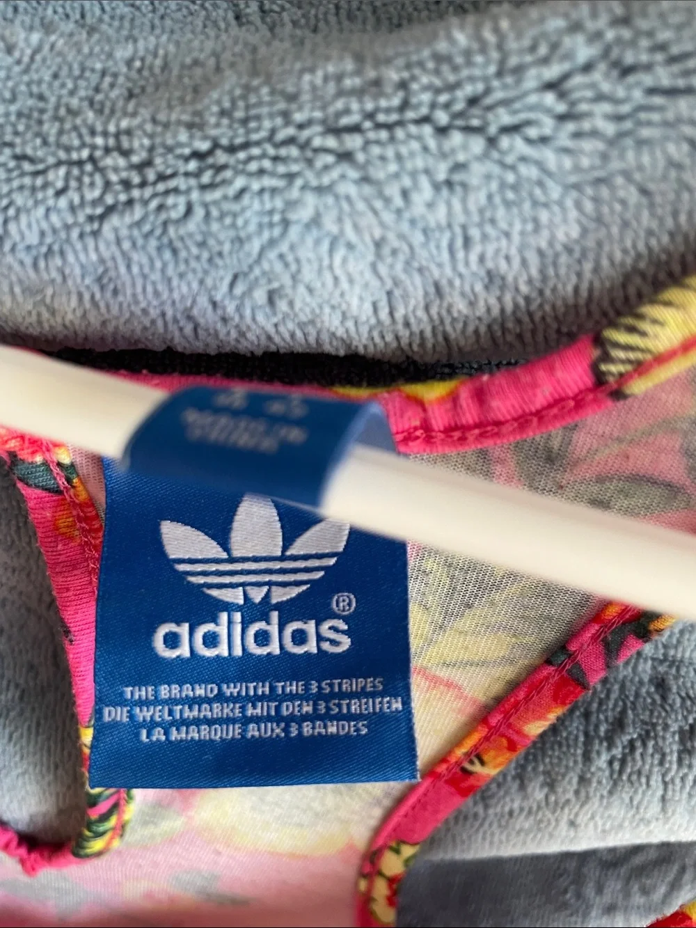 adidas Pink Floral Tank Romper with White Trefoil